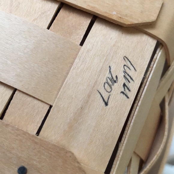 Vtg LONGABERGER Yankees Candle Dual Handle Basket RARE SET Basket Liner Charm - Picture 12 of 16